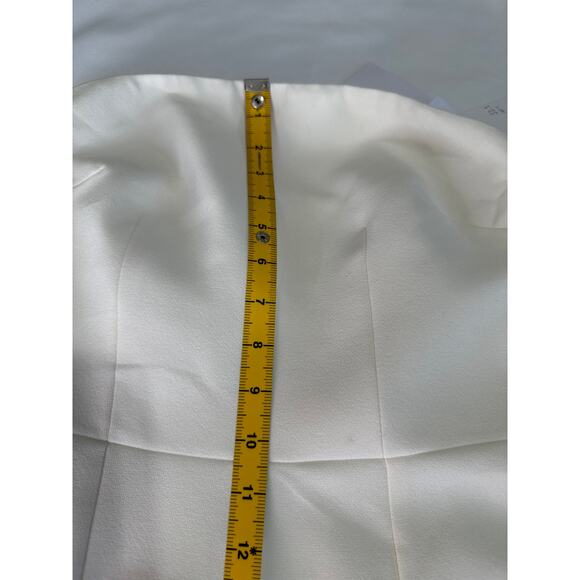 Safiyaa Strapless Crepe Jumpsuit Size 2 Ivory - Picture 11 of 15